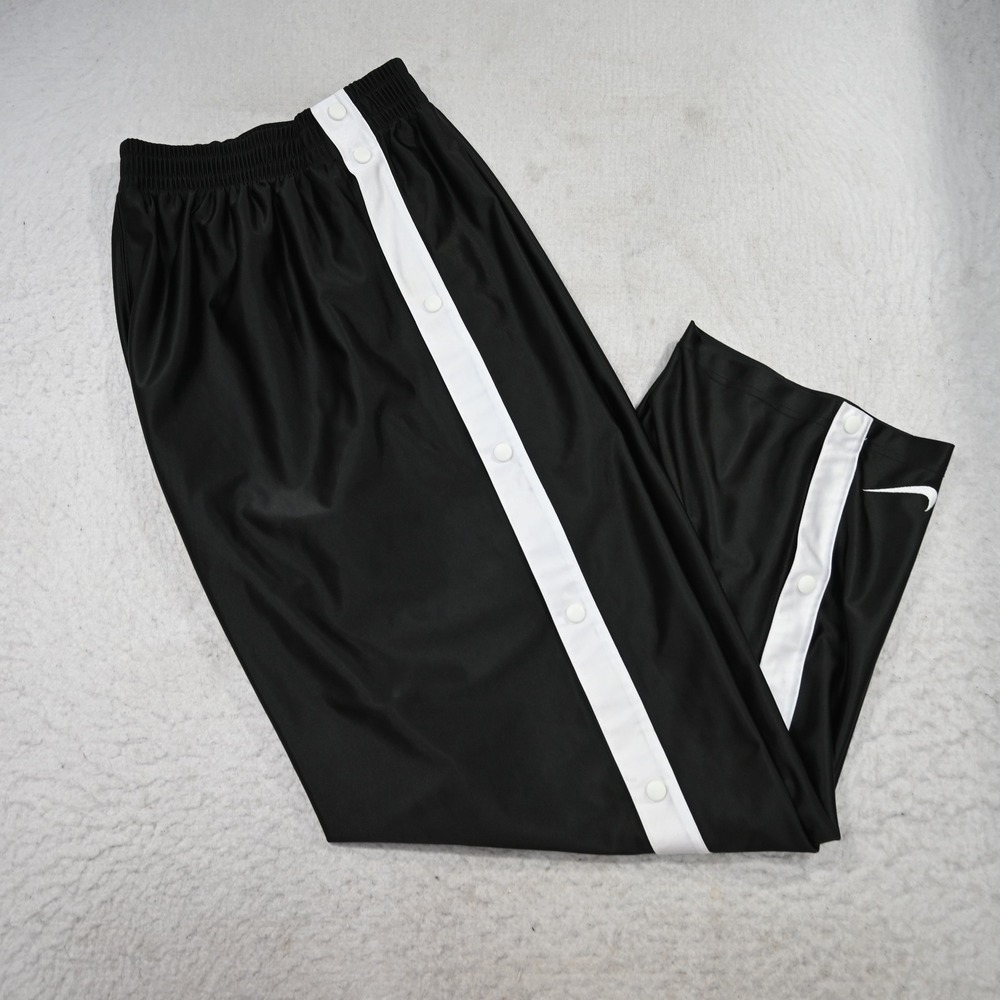 Nike Tearaway Snap Warm Up Track Pants Mens XL Regular Fit Black Side Stripe